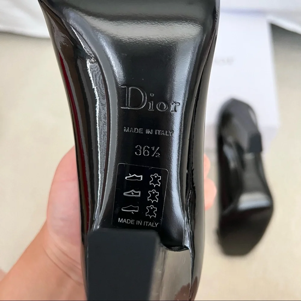 DIOR Buckle Black Patent Heels - Picture 7 of 8